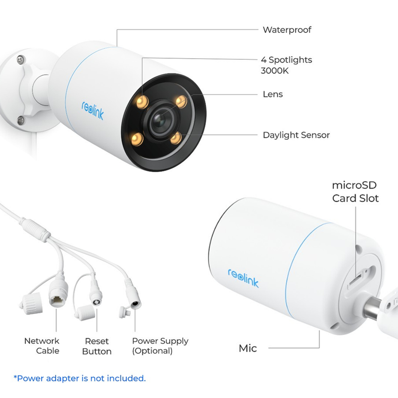 Reolink CX810 PoE-kamera utomhus 4K ColorX Night Vision Vit - 3022173