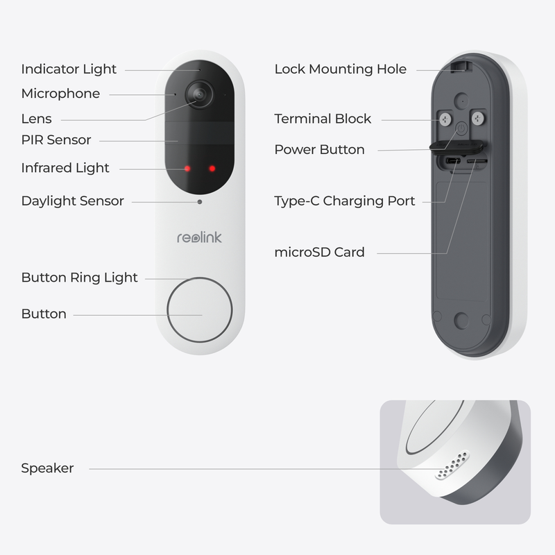Reolink Videodörrklocka (batteri) Smart 2K Wi-Fi Vit - 3022632