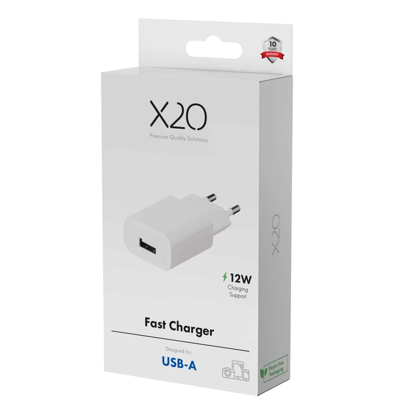X2O 12 W hemmaladdare USB-A vit - 3401000