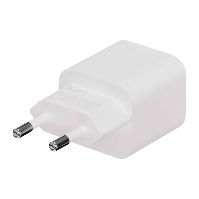 X2O 20W hemmaladdare USB-C med 1,2 m kabel GaN Vit - 3401003