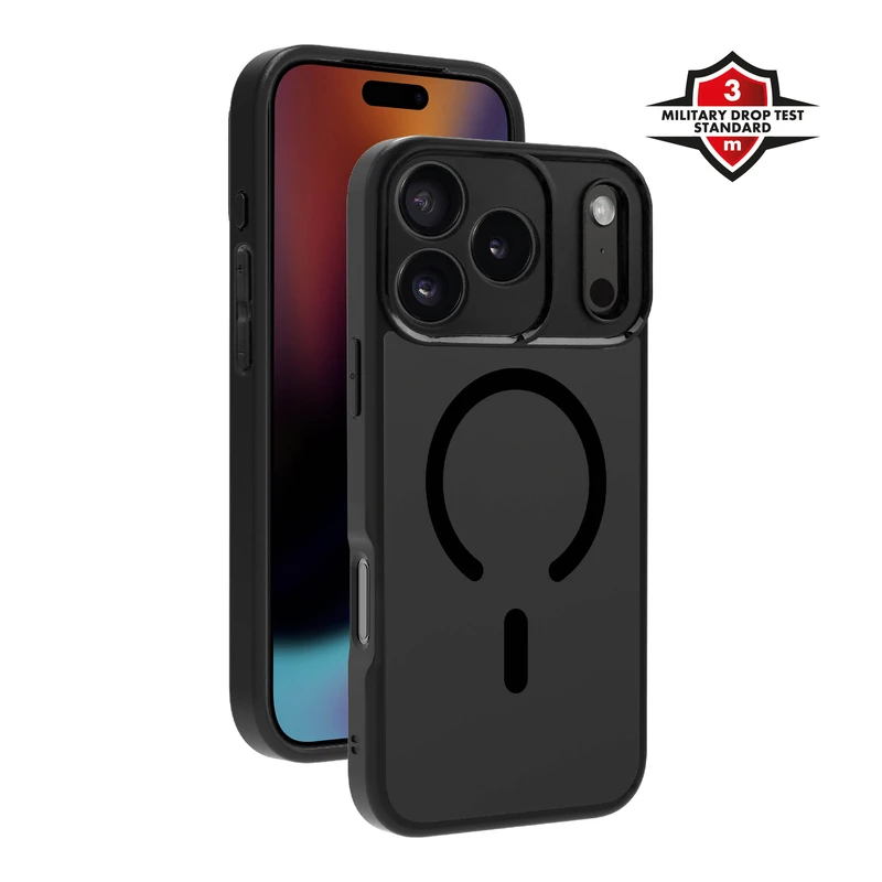 X2O Mag Frosted Skal Apple iPhone 17 Pro Max Semi-Klar/Svart - 3410005