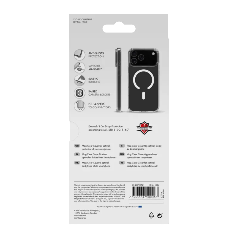 X2O Mag Clear Skal Apple iPhone 17 Pro Max Klar - 3410006