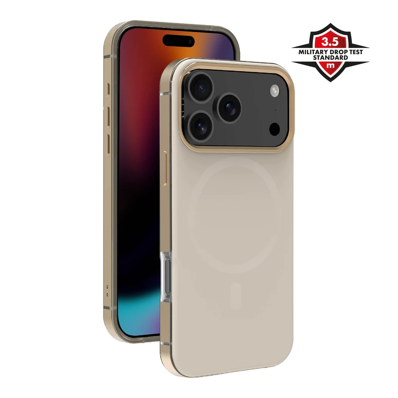 X2O Mag Metal Skal Apple iPhone 17 Pro Beige/Gold - 3410013
