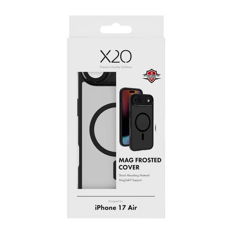 X2O Mag Frosted Skal Apple iPhone Air Semi-Klar/Svart - 3410022