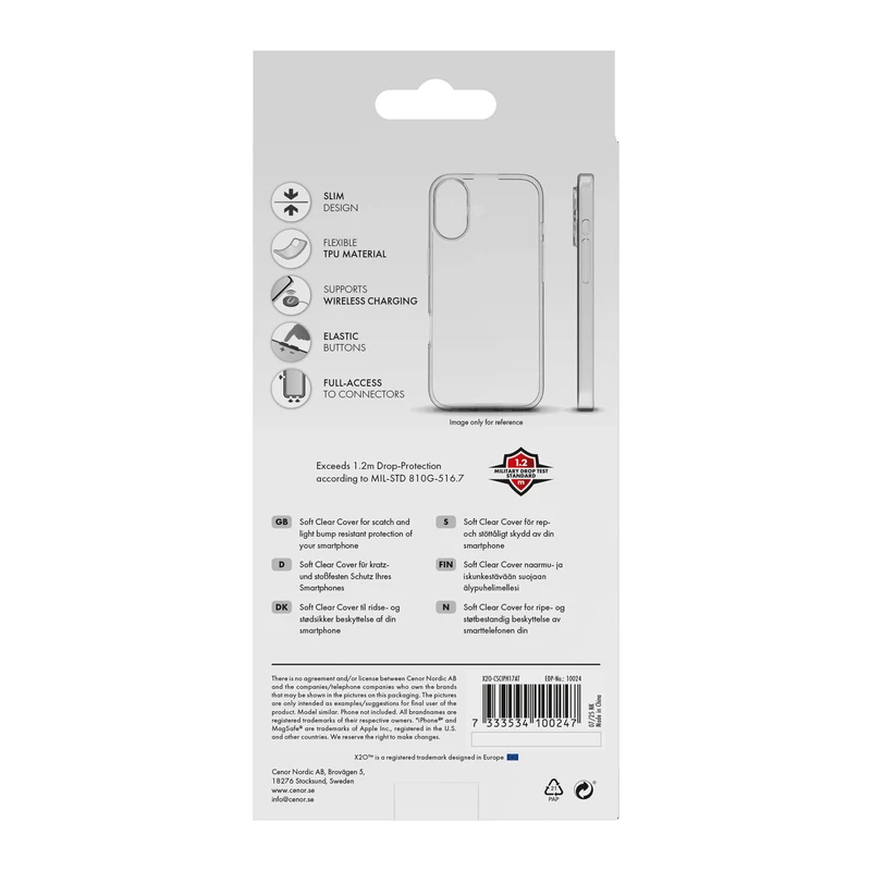 X2O Clear Soft Skal Apple iPhone Air Klar - 3410024