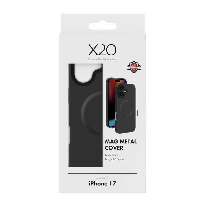 X2O Mag Metal Skal Apple iPhone 17 Svart - 3410029