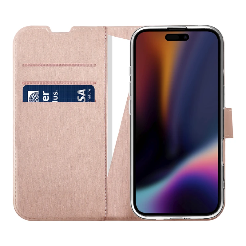X2O Classic Wallet Plånboksfodral Apple iPhone 17 Rose Gold - 3410036