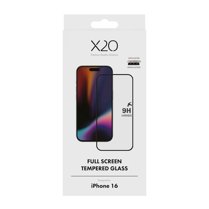 X2O Full Screen Skyddsglas Apple iPhone 16 - 3410040