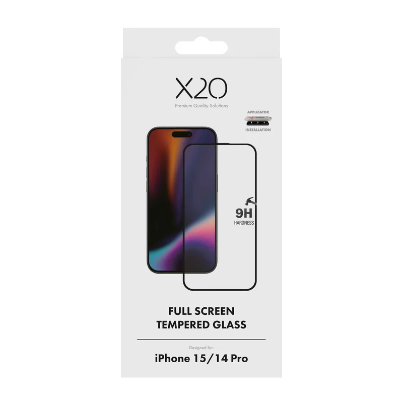 X2O Full Screen Skyddsglas Apple iPhone 15/14 Pro - 3410041