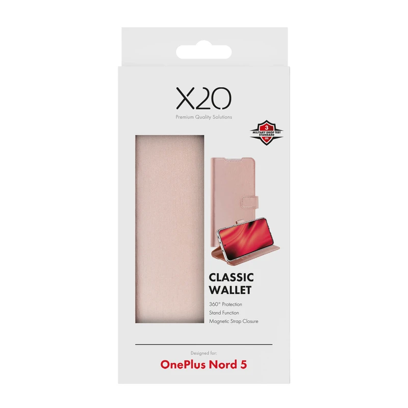 X2O Classic Wallet Plånboksfodral OnePlus Nord 5 Rose Gold - 3410051