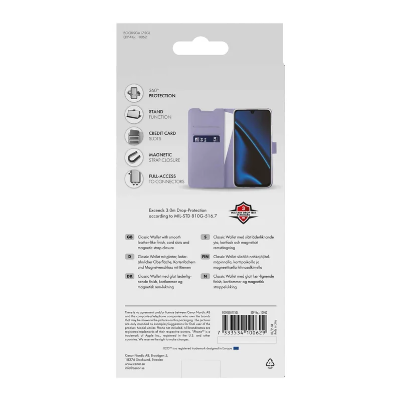 X2O Classic Wallet Plånboksfodral Samsung Galaxy A17 5G Lavender - 3410062