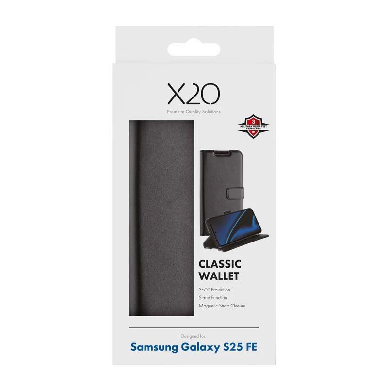X2O Classic Wallet Plånboksfodral Samsung Galaxy S25 FE Svart - 3410065