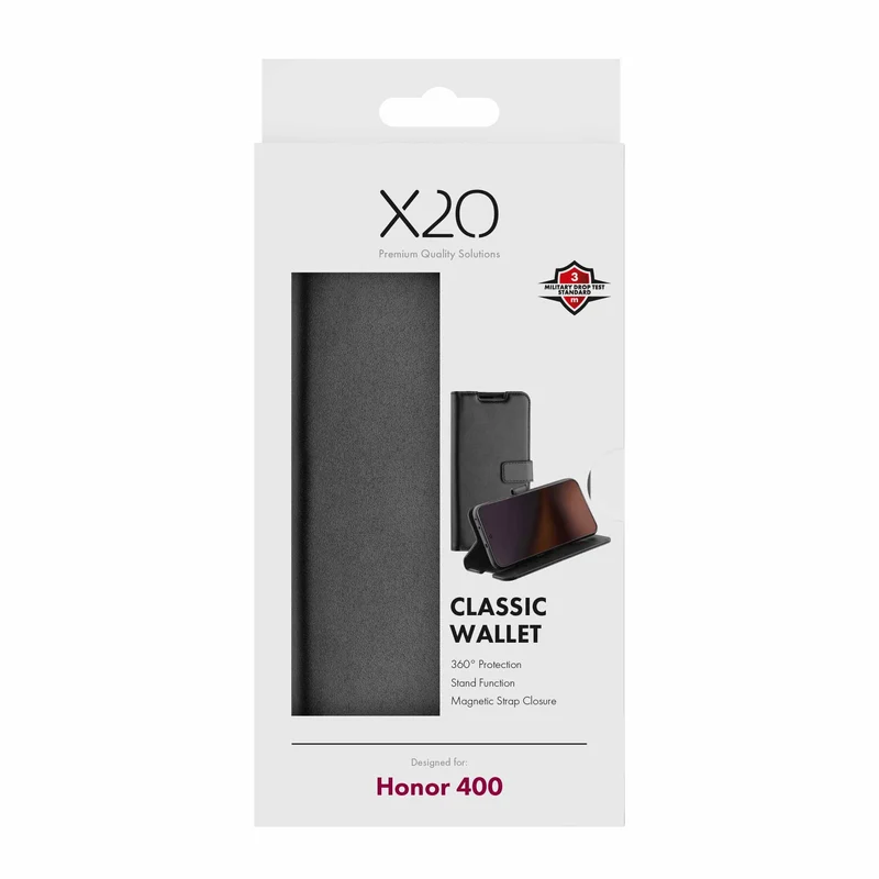 X2O Classic Wallet Plånboksfodral Honor 400 Svart - 3410072
