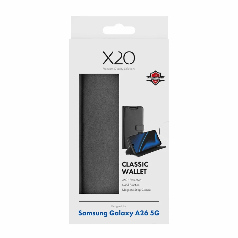 X2O Classic Wallet Plånboksfodral Samsung Galaxy A26 5G Svart - 3410073