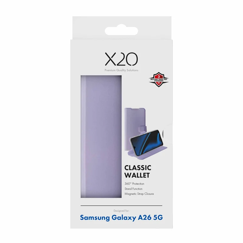 X2O Classic Wallet Plånboksfodral Samsung Galaxy A26 5G Lavender - 3410074