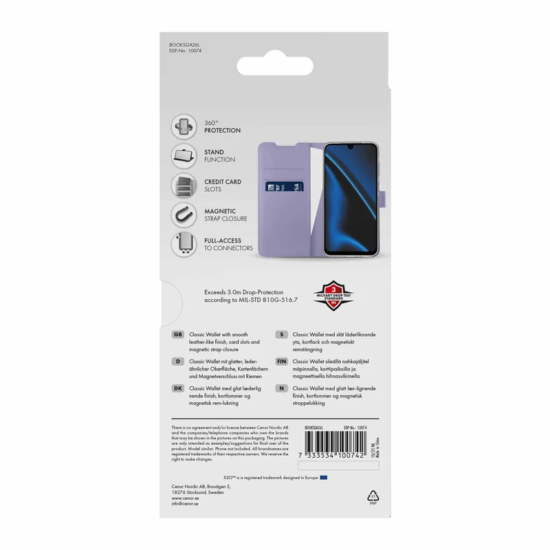 X2O Classic Wallet Plånboksfodral Samsung Galaxy A26 5G Lavender - 3410074