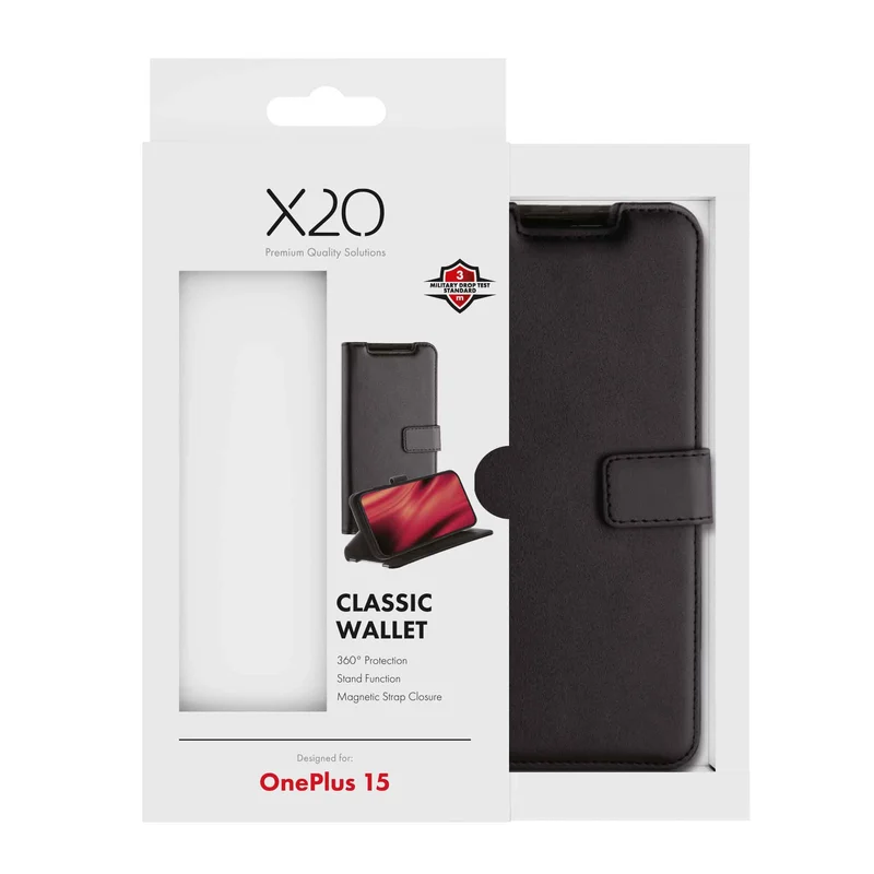X2O Classic Wallet Plånboksfodral OnePlus 15 Svart - 3410101