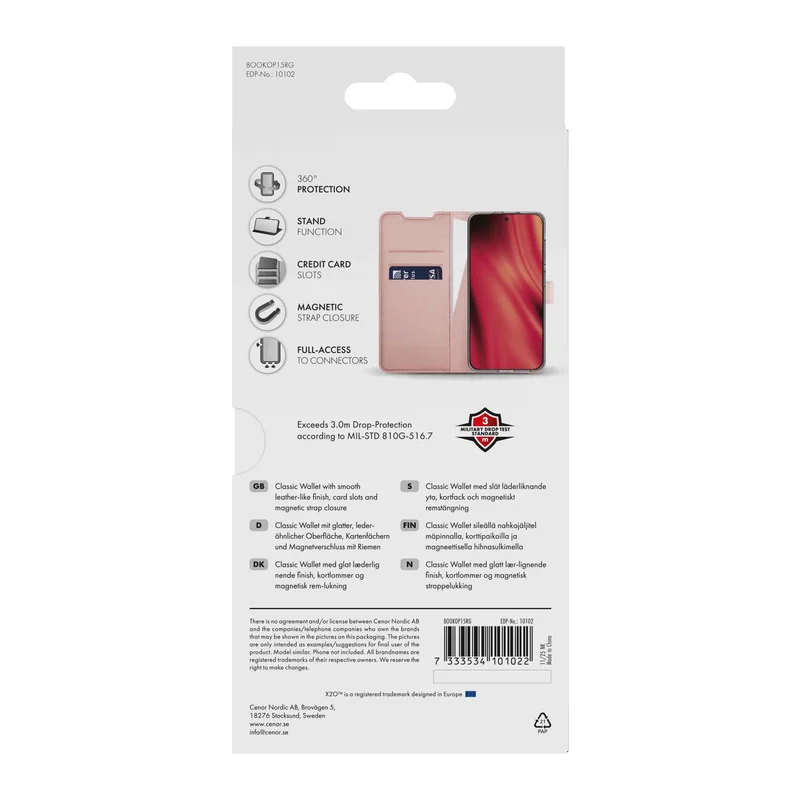 X2O Classic Wallet Plånboksfodal OnePlus 15 Rose Gold - 3410102