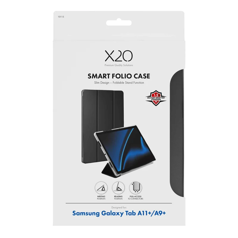 X2O Smart Folio Case Samsung Galaxy Tab A11+/A9+ Svart - 3410115