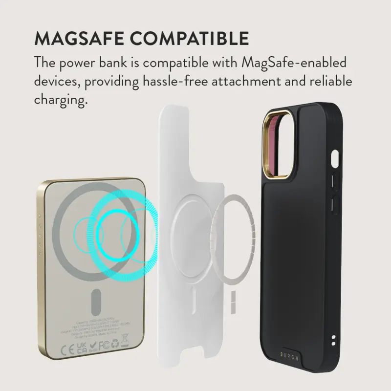 Burga Ivy League - MagSafe Power Bank 5000 mAh Guld - 4108237