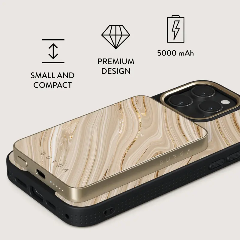 Burga Full Glam - MagSafe Power Bank 5000 mAh Guld - 4108357