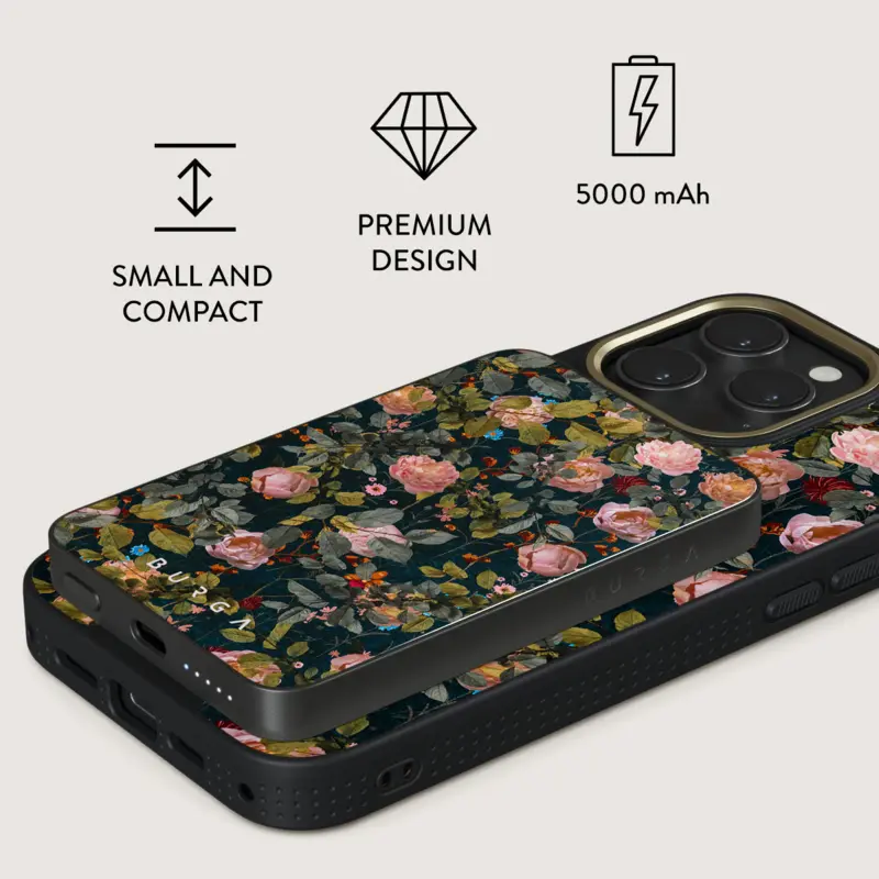 Burga Bloomy Garden - MagSafe Power Bank 5000 mAh Metallgrå - 4108396
