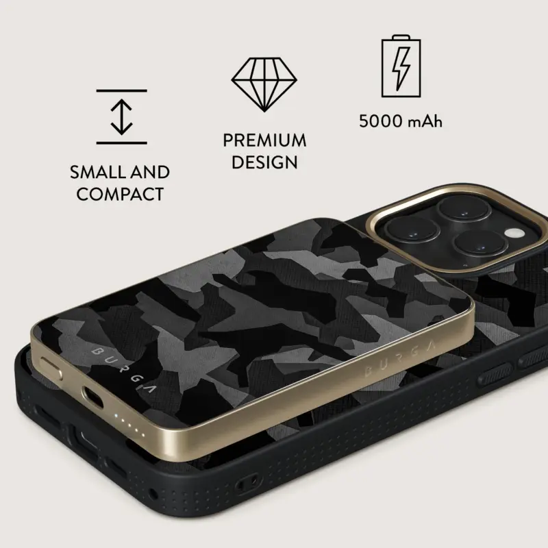Burga Night Black Camo - MagSafe Power Bank 5000 mAh Guld - 4108475