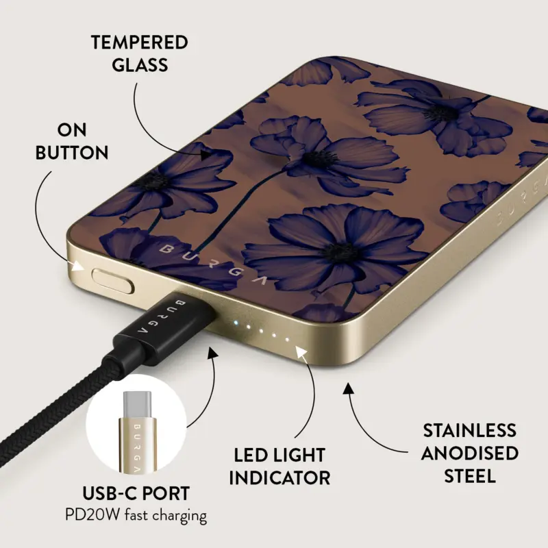 Burga Velvet Night - MagSafe Power Bank 5000 mAh Guld - 4108573
