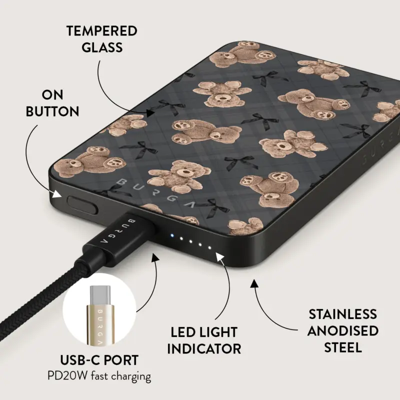 Burga BFF - MagSafe Power Bank 5000 mAh Metallgrå - 4108786