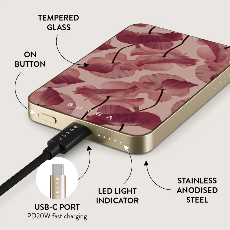 Burga Tender Kiss - MagSafe Power Bank 5000 mAh Guld - 4108805