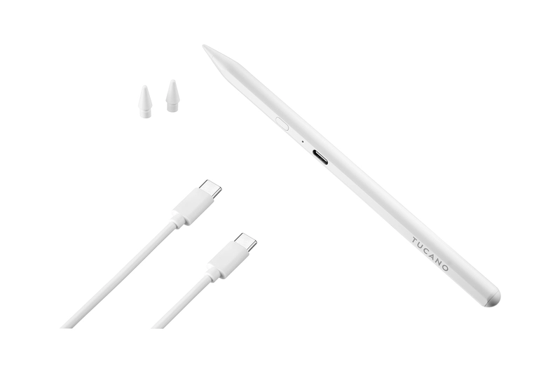 Tucano Aktiv Stylus 3 Penna för iPads med USB-C Vit - 5222647