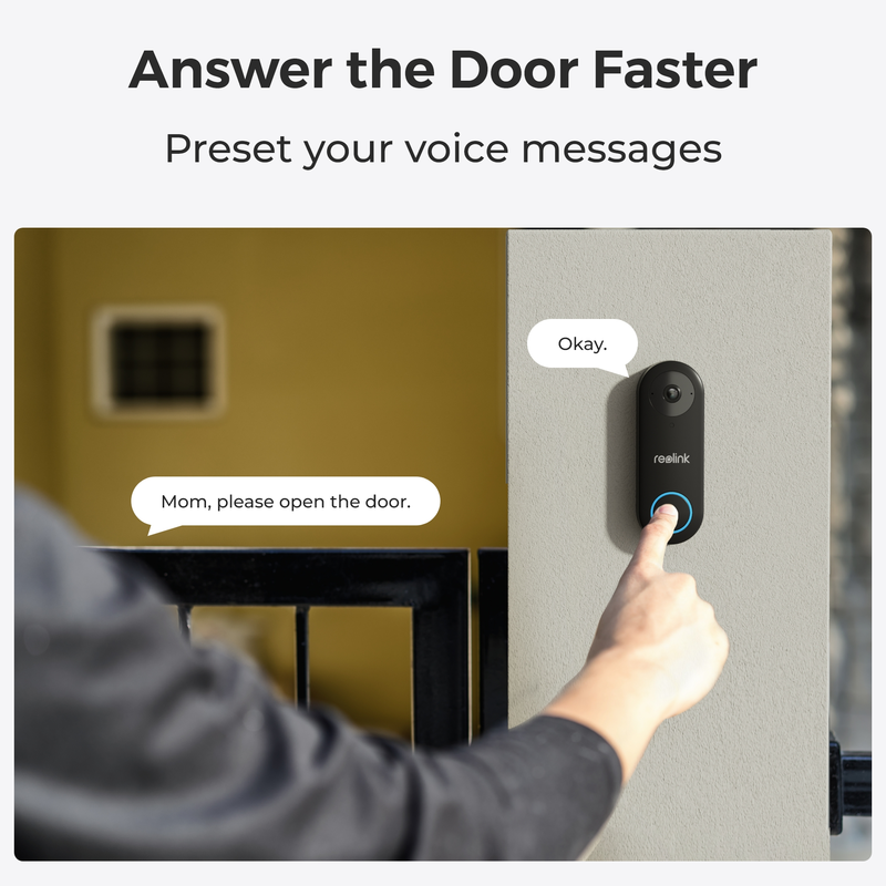 Reolink (D340W) Videodörrklocka WiFi Smart 2K+ Svart - 5398412