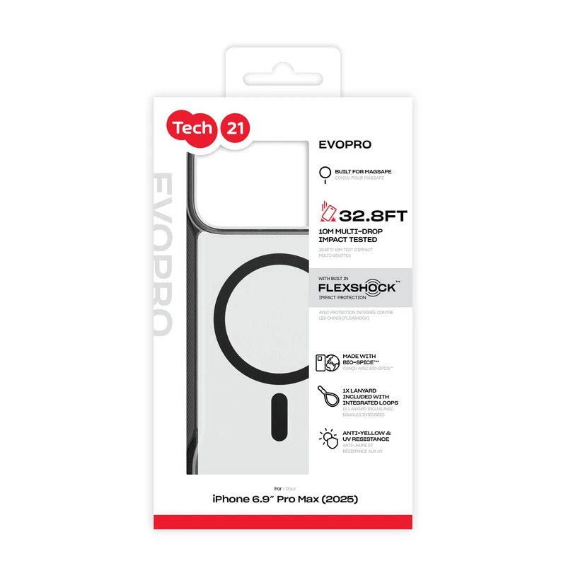 Tech21 Evo Pro MagSafe handlina Apple iPhone 18 Pro Max/17 Pro Max Transp./Svart - 5960745