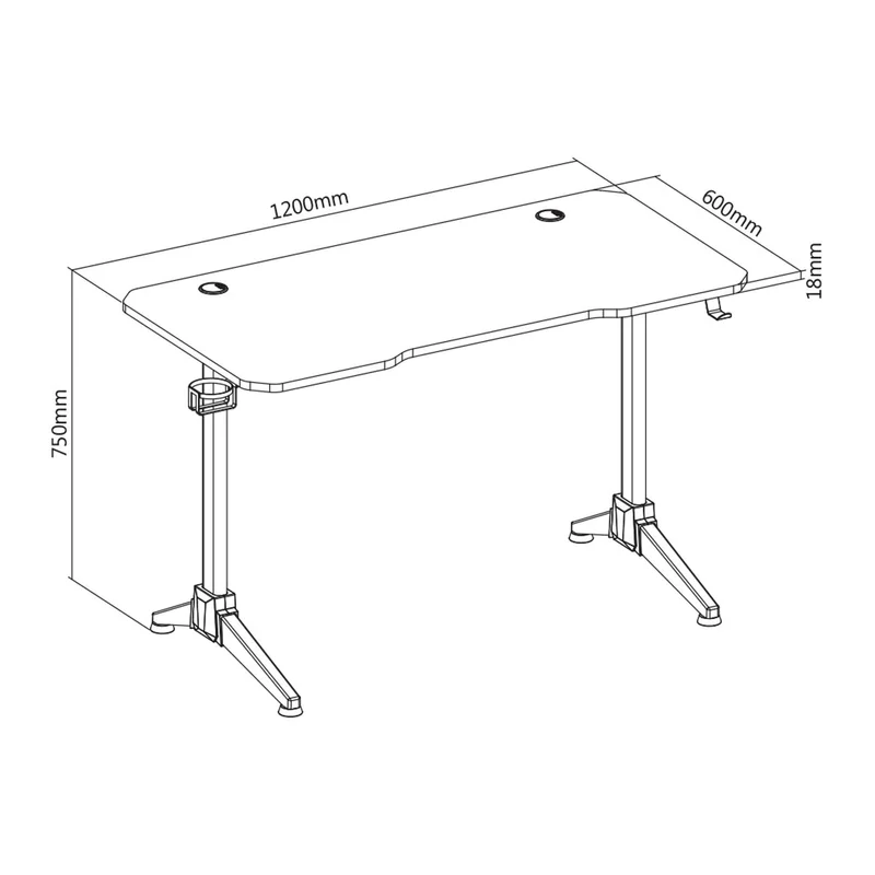 White Shark FIRE SHADOW Spelbord 120x60x75cm Svart/Röd - 7326764