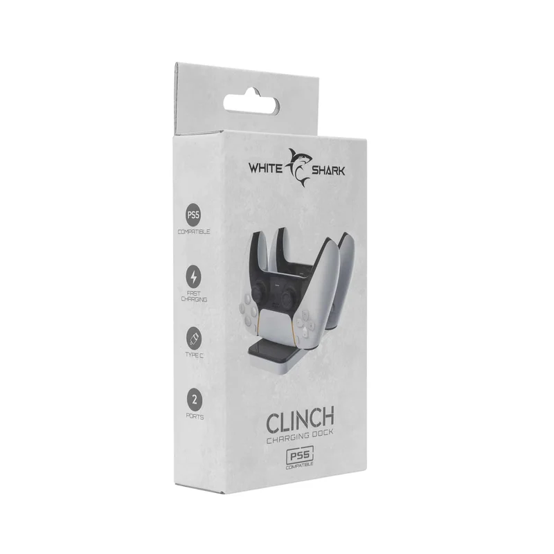 White Shark CLINCH PS5 Controller Laddningsstation Svart/Vit - 7326840