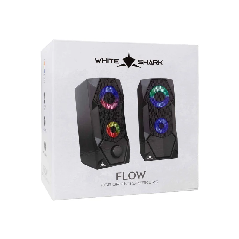 White Shark FLOW Stereo 2.0 Högtalare Svart - 7326905