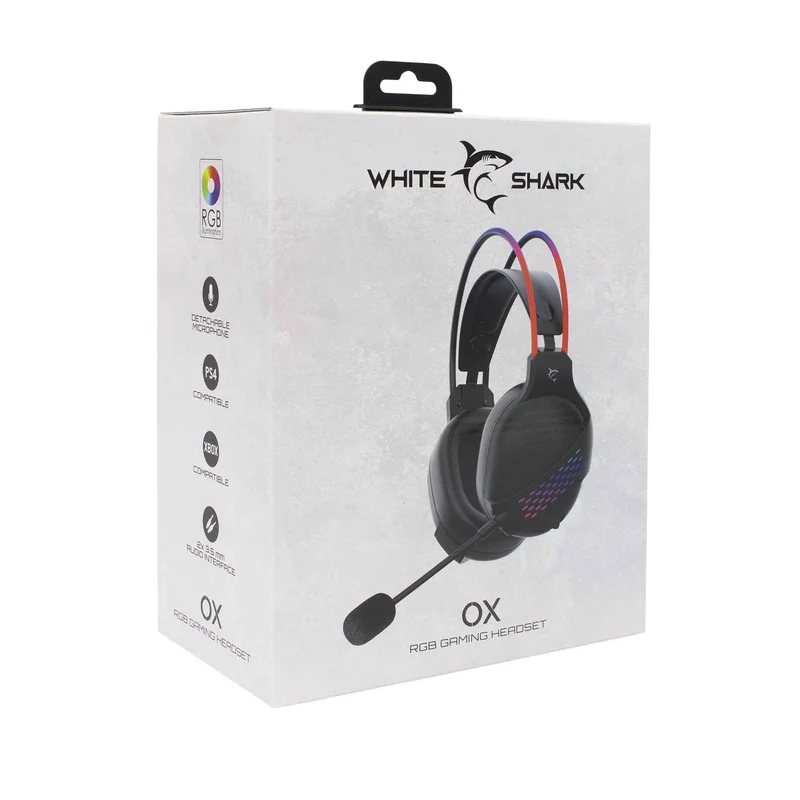 White Shark OX Over-Ear Spelheadset Svart - 7326927