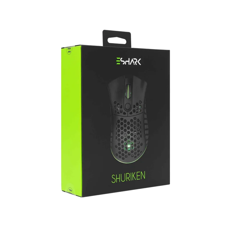 White Shark Premium SHURIKEN Spelmöss 6D 19.000dpi Svart - 7326971