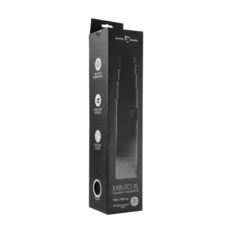 White Shark Premium KABUTO XL Spelmusmatta 900x400mm Svart - 7326972
