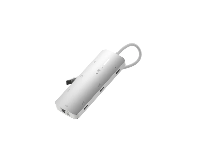Linq 8in1 PRO 140W USB-C Multiport Hub Aluminiumgrå - 7462272