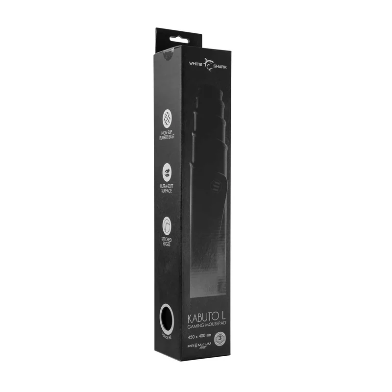 White Shark Premium KABUTO L Spelmusmatta 450x400mm Svart - 2053933