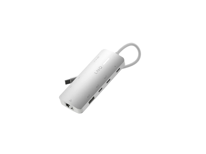 Linq 8in1 8K PRO 140W USB-C Multiport Hub Aluminiumgrå - 7462273