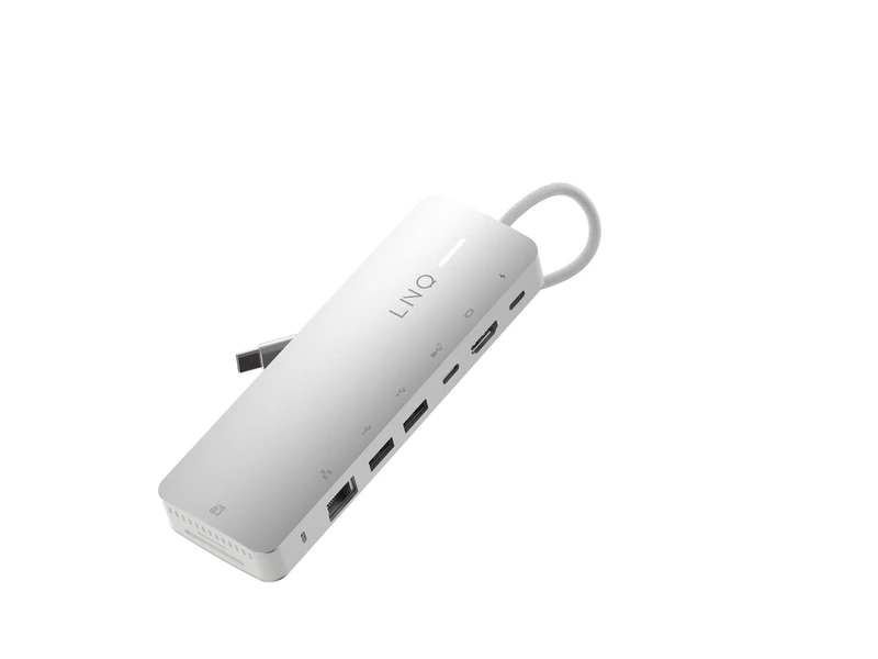 Linq 9in1 PRO SSD 140W USB-C Multiport Hub Aluminiumgrå - 7462274
