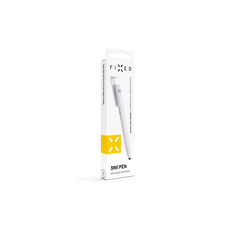 FIXED 3in1 Stylus Pen-Classic med Stativ funktion Vit - 8012926