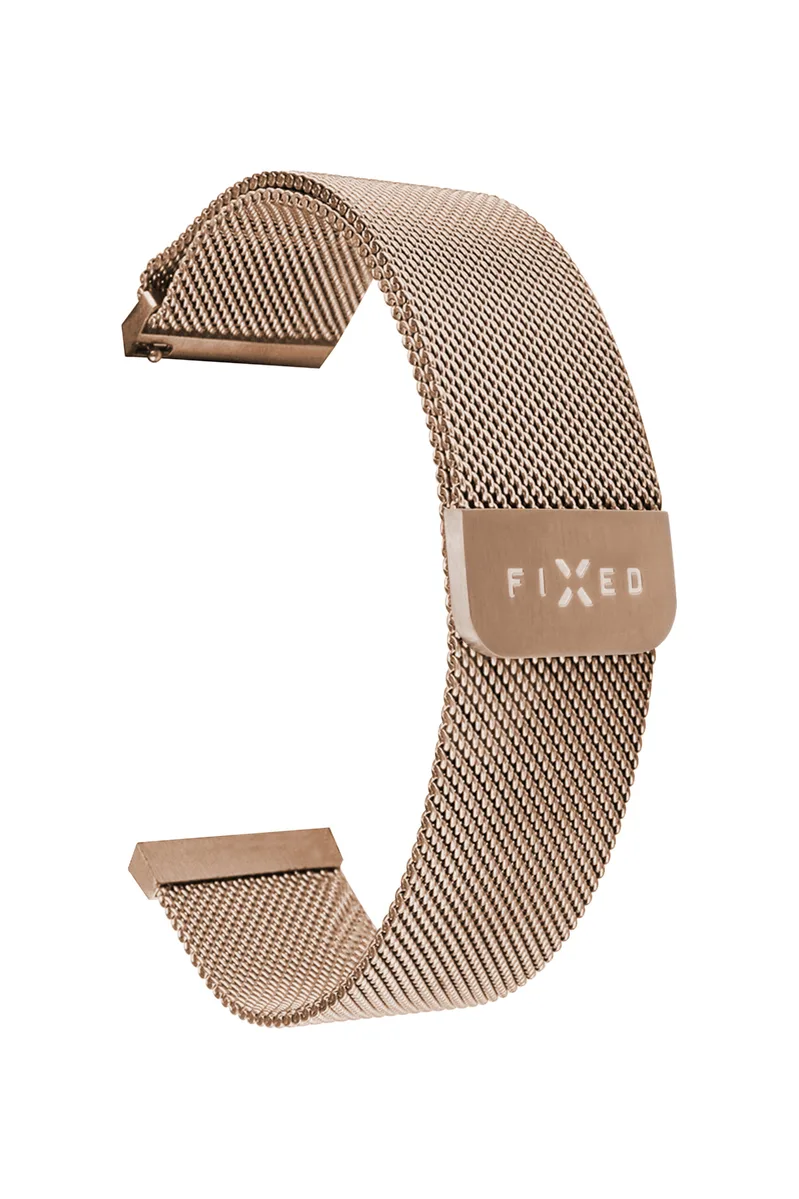 FIXED Mesh metallrem för Smartwatch Universal 22 mm Rosa - 8013343