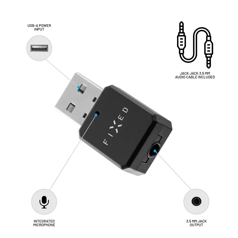 FIXED SIGNAL Bluetooth Audio Receiver 3.5 mm Svart - 8013622
