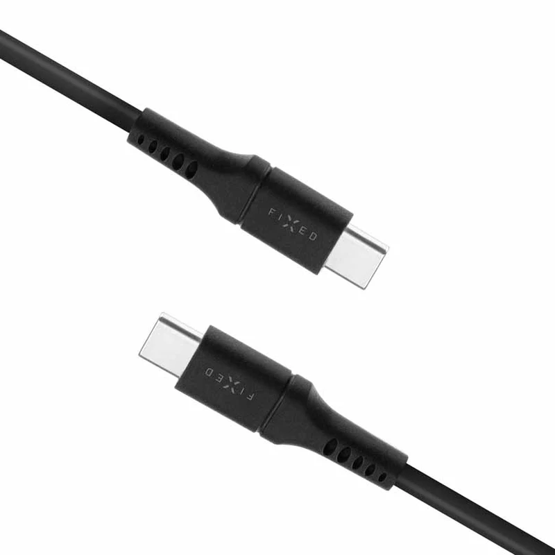 FIXED LIQUID silikonkabel 60W USB-C/C 1.2m Svart - 8014727