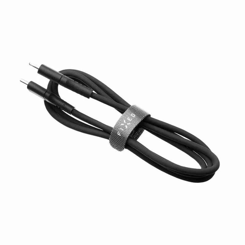 FIXED LIQUID silikonkabel 60W USB-C/C 1.2m Svart - 8014727