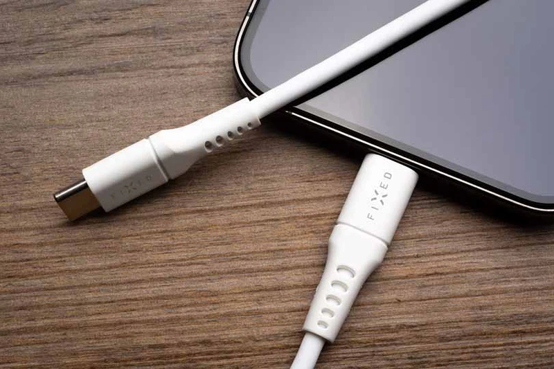 FIXED LIQUID silikonkabel 60W USB-C/C 1.2m Vit - 8014728