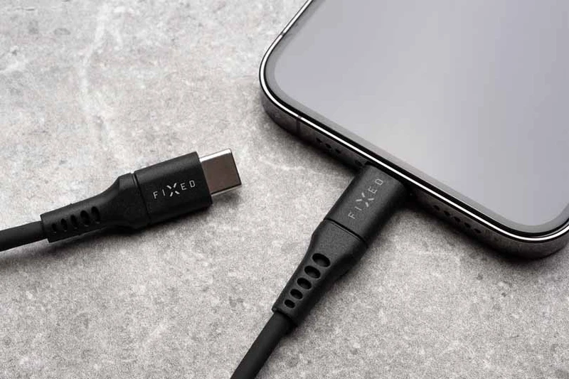 FIXED LIQUID silikonkabel 60W USB-C/C 2m Svart - 8014729